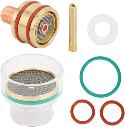 WIG-Gaslinsen-Spannzangen-Verbrauchsmaterial-Kit WIG-Schweissbrenner mit weissem Kunststoffring Opti