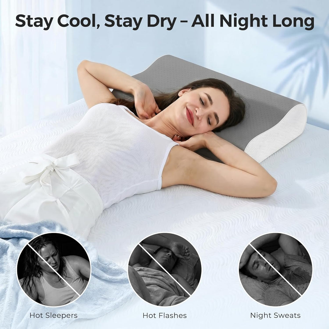 Elviros Memory Foam Kissen, Verstellbares Ergonomisches Kopfkissen gegen Nackenschmerzen, Nackenstüt