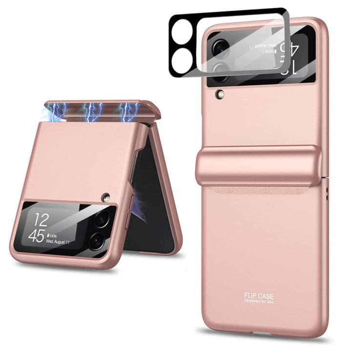 Miimall Kompatibel mit Samsung Galaxy Z Flip 4 Hülle mit Scharnierschutz Magnetischer, All Inclusive