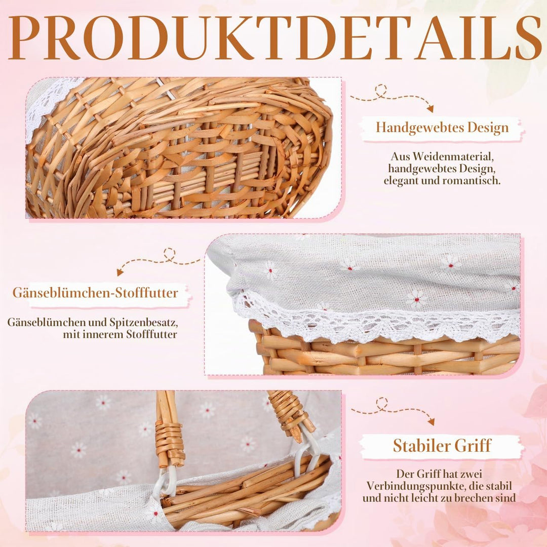 Toyvian Wickelkorb Für Blumenmädchen Handgewebter Storage Basket Für Hochzeiten Picknick Und Dekorat