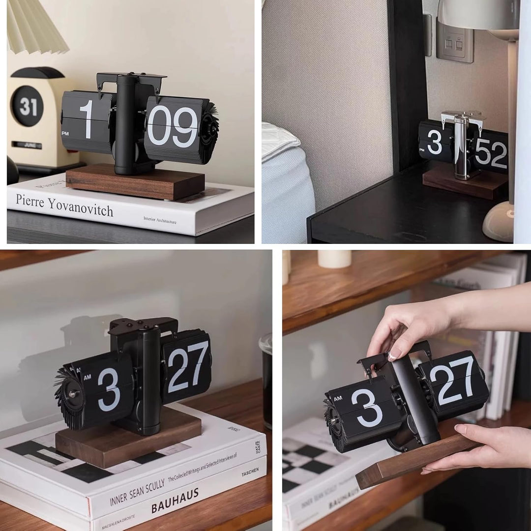 Flip Uhr Retro Digitale Wanduhr Batterie betrieben Tischuhr Grosse Zahlen Sichere Basis Kreative Fli