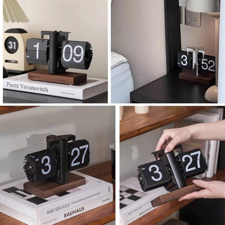 Flip Uhr Retro Digitale Wanduhr Batterie betrieben Tischuhr Grosse Zahlen Sichere Basis Kreative Fli