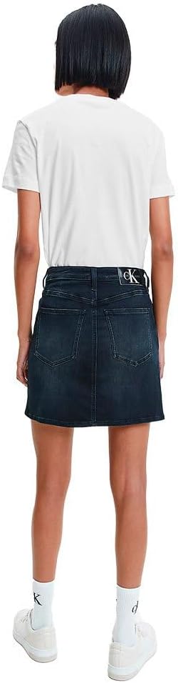 Calvin Klein Damen T-Shirt Kurzarm Core Monologo Rundhalsausschnitt XXL Weiss (Bright White), XXL We