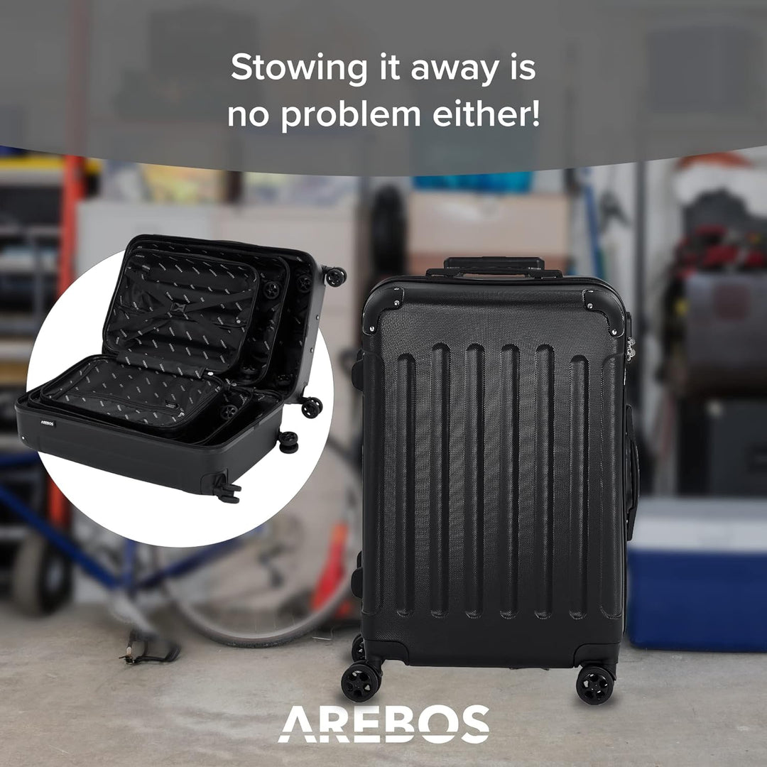 Arebos Reisekoffer 3er Set I ABS-Hartschale I Trolley Kofferset I Teleskopgriff I Inkl. Reissverschl