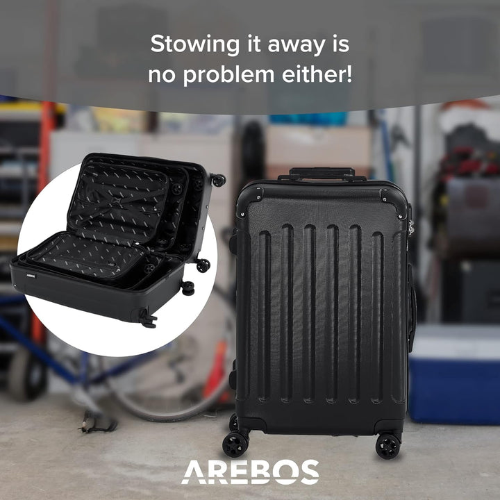 Arebos Reisekoffer 3er Set I ABS-Hartschale I Trolley Kofferset I Teleskopgriff I Inkl. Reissverschl