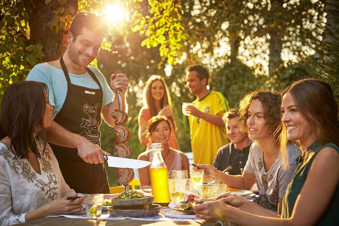 Tramontina Grillbesteck Set, 14-teilig, Edelstahl, Grillset mit Steakbesteck, Tranchiergabel und Tra