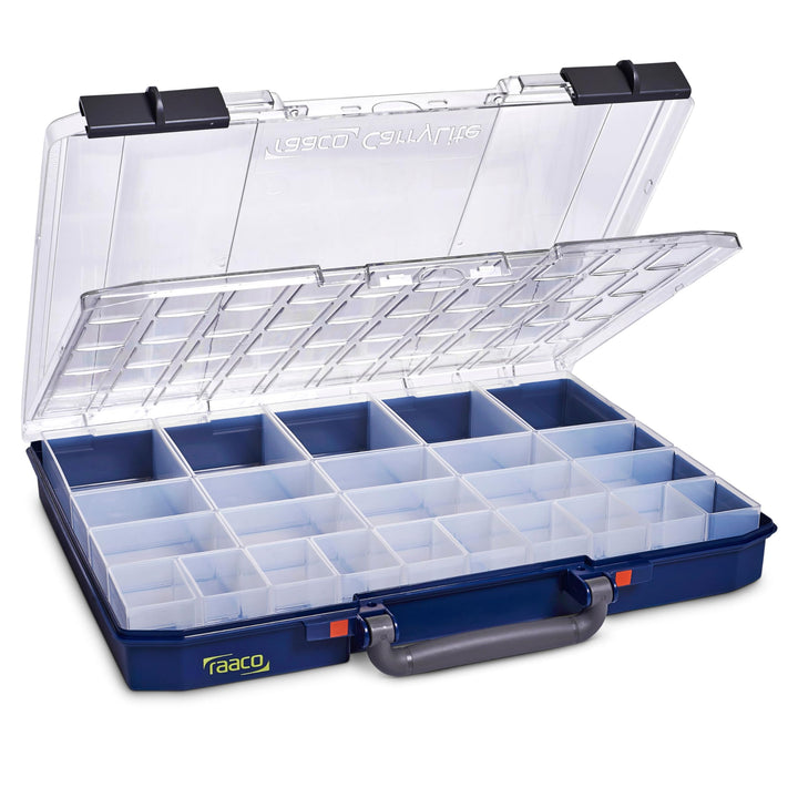 Raaco CarryLite 55 5x10-25/DL Sortierbox, 25 Einsätze, mit 25 Einsätze | Leicht Sortierbox für Werks