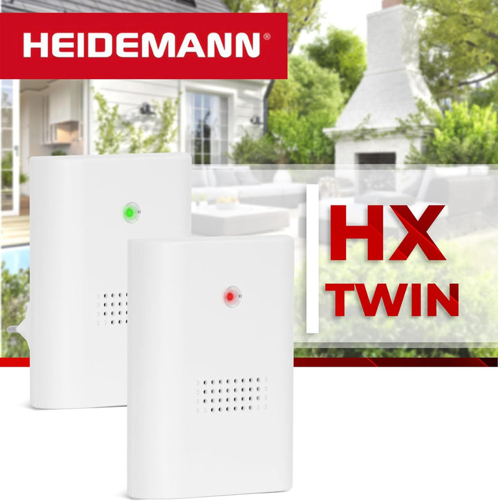 HEIDEMANN Funkklingel Set HX Twin - Erweiterbare Klingel - 2 Empfänger batteriebetrieb &amp; Steckdose -