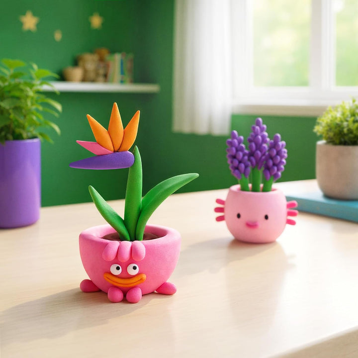 Hey Clay Plant Folks Knete für Kinder, luftgetrockneter Ton mit lustigen Pflanzen, Bastelarbeiten fü
