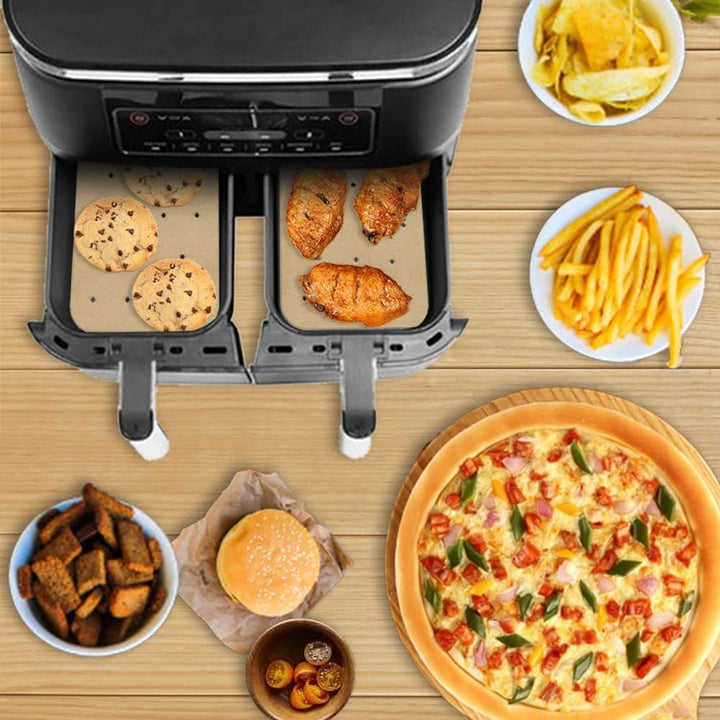 Edelstahl Grillrost & Spiessen Rack mit 100xBackpapier kompatibel mit Ninja Foodi AF300EU Heissluftf