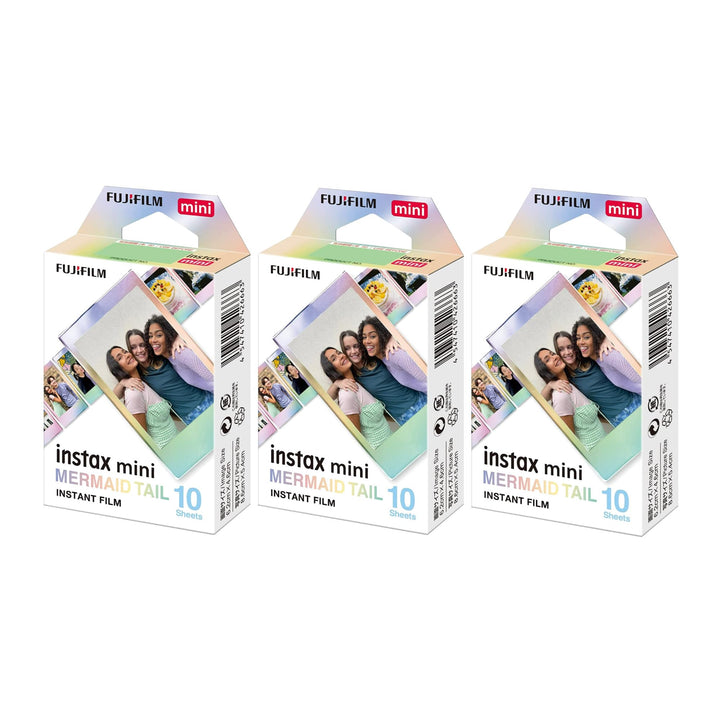 Fujifilm Instax Mini Meerjungfrauenschwanz-Folie, Glitzerstile (10 Belichtungen) 3er-Pack Bundle (3
