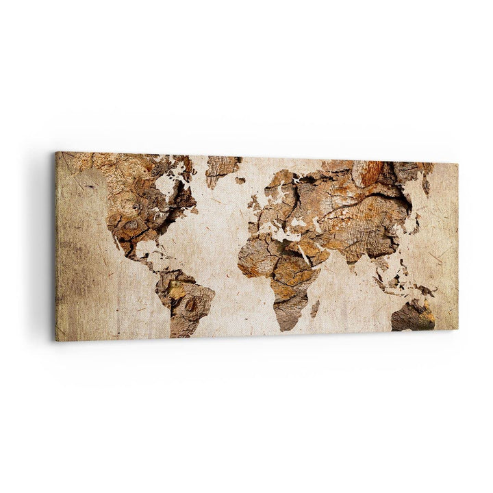 Wandbilder Dekoration Wohnzimmer Karte Welt modern Panorama Bilder auf Leinwand 120x50cm Leinwandbil