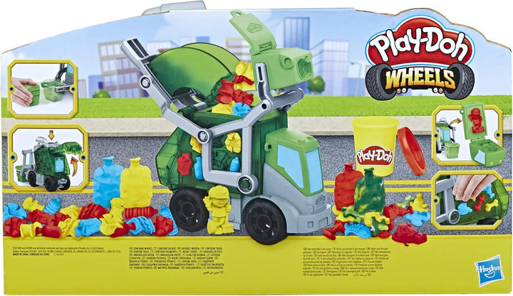 Play-Doh Wheels 2-in-1 Müllabfuhr mit Müllknete und 3 Dosen, Multi