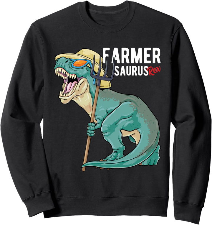 Farmersaurus Rex Dinosaur Farmer Saurus T Rex Funny Dino Sweatshirt