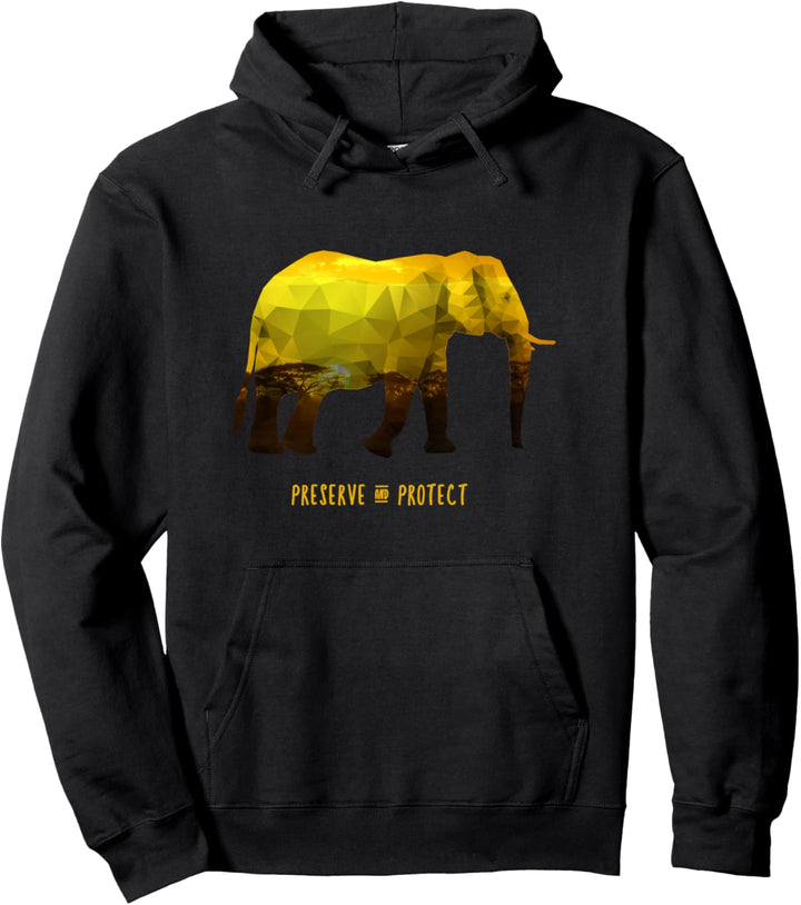 Umweltschutz Elefantenmuster Pullover Hoodie