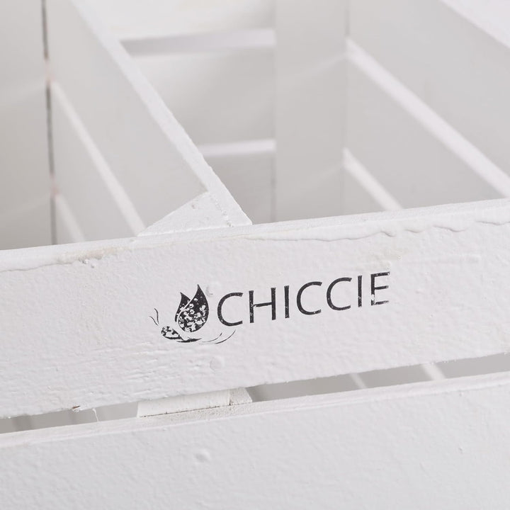 CHICCIE 2 Set Holzkiste im weissen Vintage Look - 50x40x15cm Weiss - Obstkiste Weinkiste 50x40x15cm