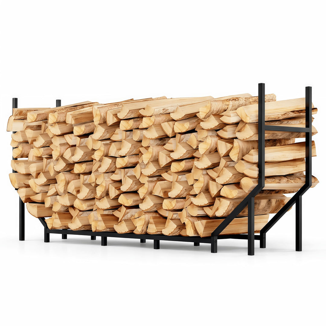 CADUKE Kaminholzregal für den Aussenbereich, 1,8 m, Holzregale für Kaminholz, Feuerholzhalter, Innen