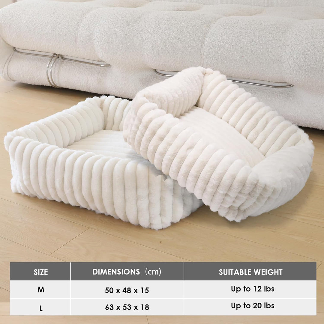 XIAPIA Katzenbett Flauschig Washbar 63x53x18 cm, Plüsch Katzen Schlafplatz Weich und Warm für Katzen