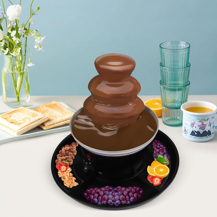 Schokoladenbrunnen, 3 Ebenen, mit Obstteller, Brunnen für Schokolade, Fondant, heiss, 40 W, Kapazitä