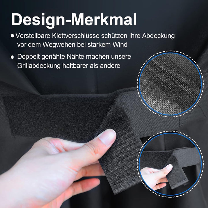 Grillabdeckung für Weber Q 1000/2000 Serie mit tragbarem Wagen, 600D Oxford BBQ Grill Abdeckung Wass