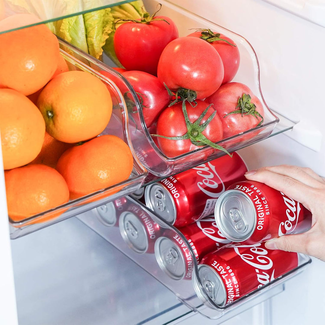 Puricon 2 Stück Dosenhalter Kühlschrank Organizer für Dosengetränke, Stapelbar Kunststoff Dosenspend