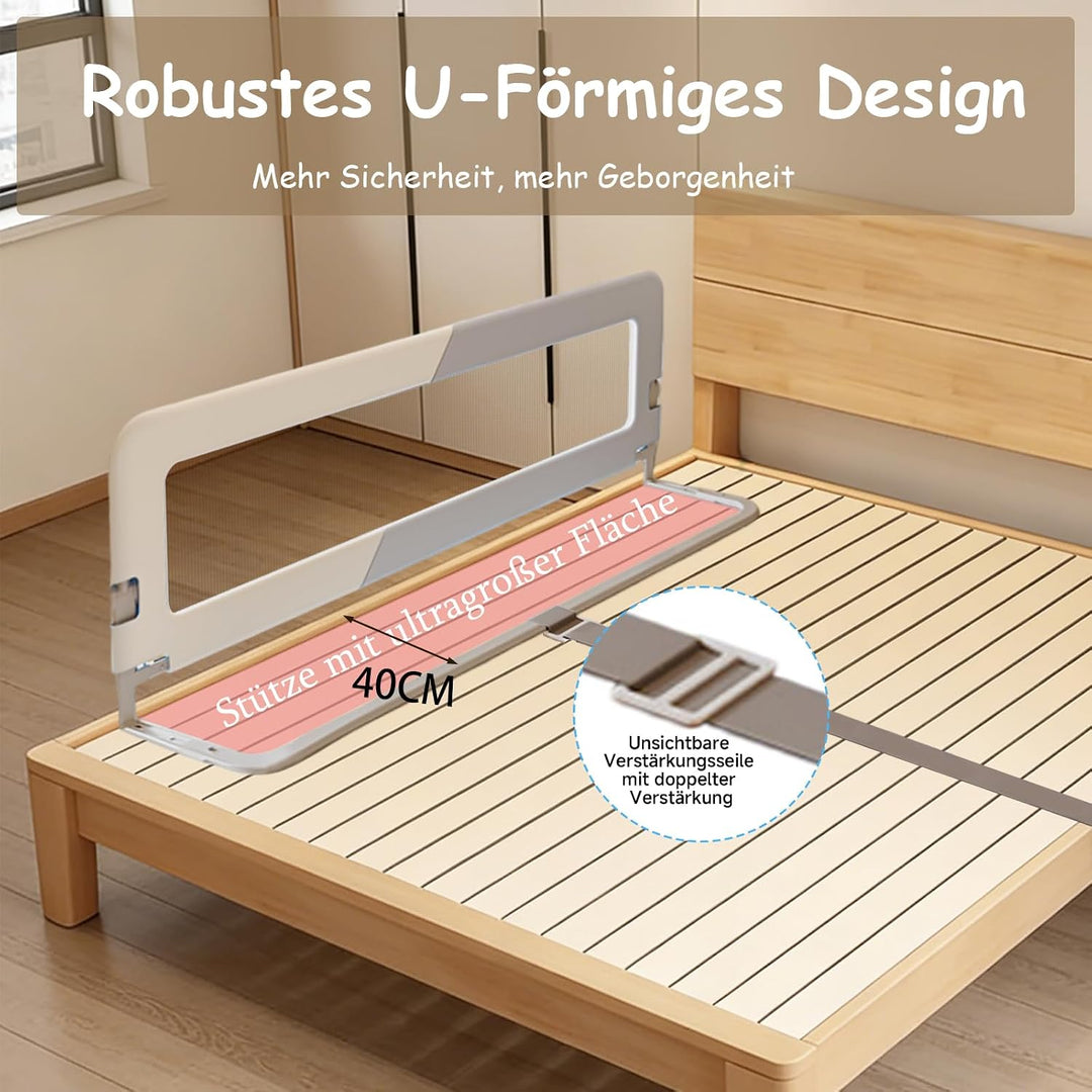 200cm Rausfallschutz Bett, Höhenverstellbar Bettschutzgitter Baby | Rausfallschutz Boxspringbett, Be