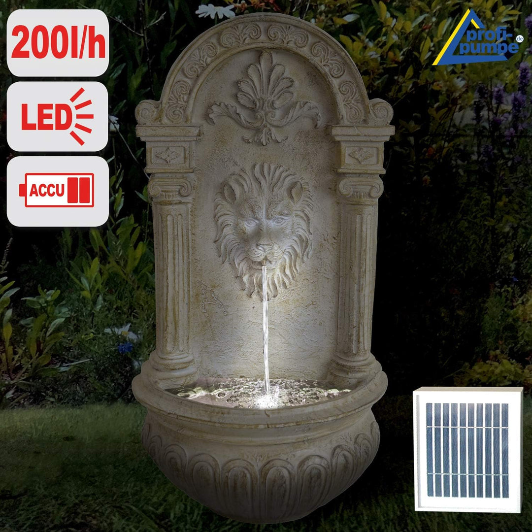 Gartenbrunnen Solarbrunnen Brunnen Vogelbad Wasserfall, Gartendeko mit Pumpe, Wasserspiel für Garten