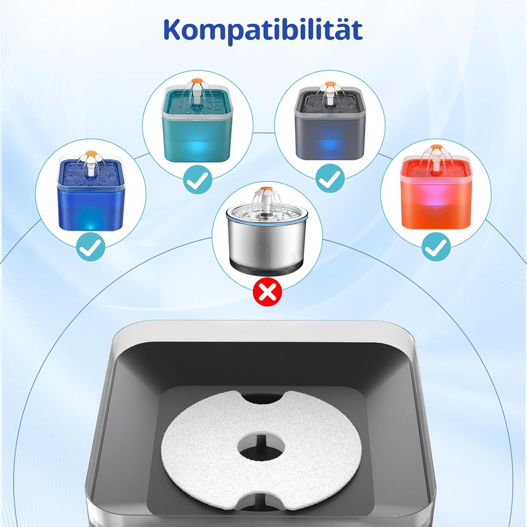 Filter für Katzenbrunnen 12 Stück katzenbrunnen Filter, Mehrfach-Filterung für 67oz/2L Haustier Trin