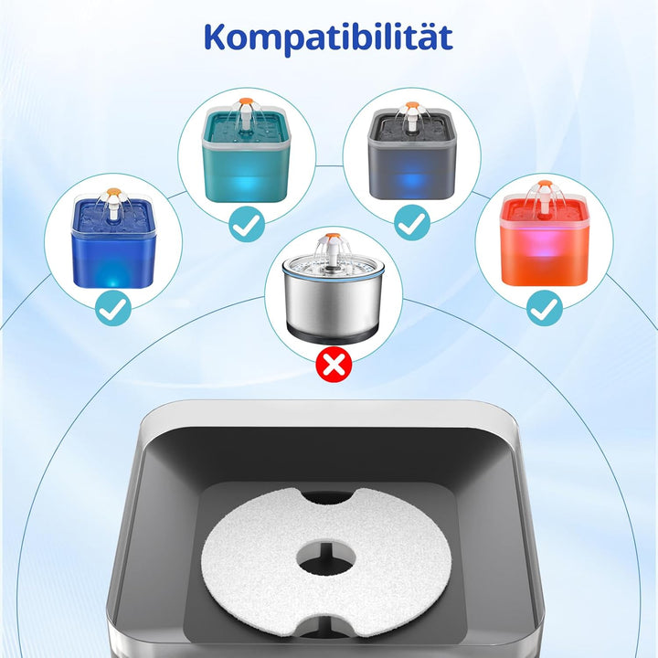 Filter für Katzenbrunnen 12 Stück katzenbrunnen Filter, Mehrfach-Filterung für 67oz/2L Haustier Trin