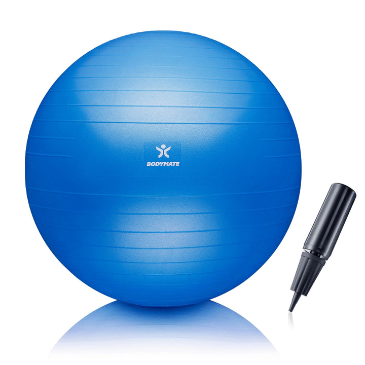 BODYMATE Gymnastikball Sitzball Trainingsball mit GRATIS E-Book inkl. Luft-Pumpe, Ball für Fitness,