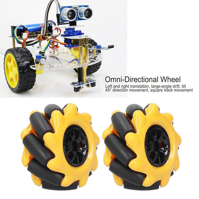 Fafeicy Mecanum-Rad, Rundstrahl-Smart Robot-Autoteile-Zubehör, 48 mm Durchmesser, Für TT-Kupplung (2