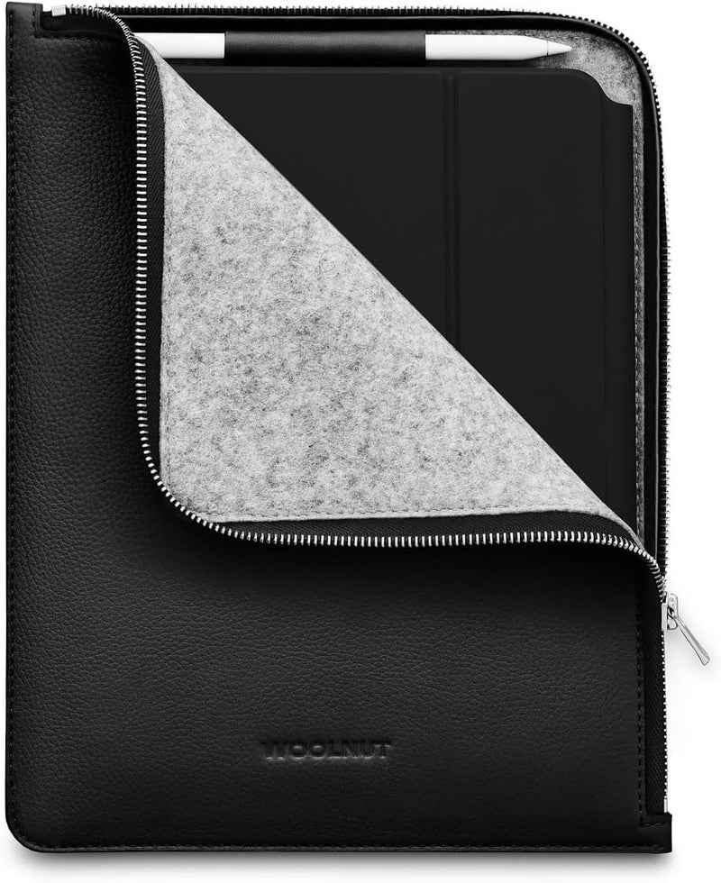 Woolnut Leder Folio Case Hülle Tasche für iPad Pro 11 Zoll und 10,9 Zoll iPad Air - Schwarz iPad Pro