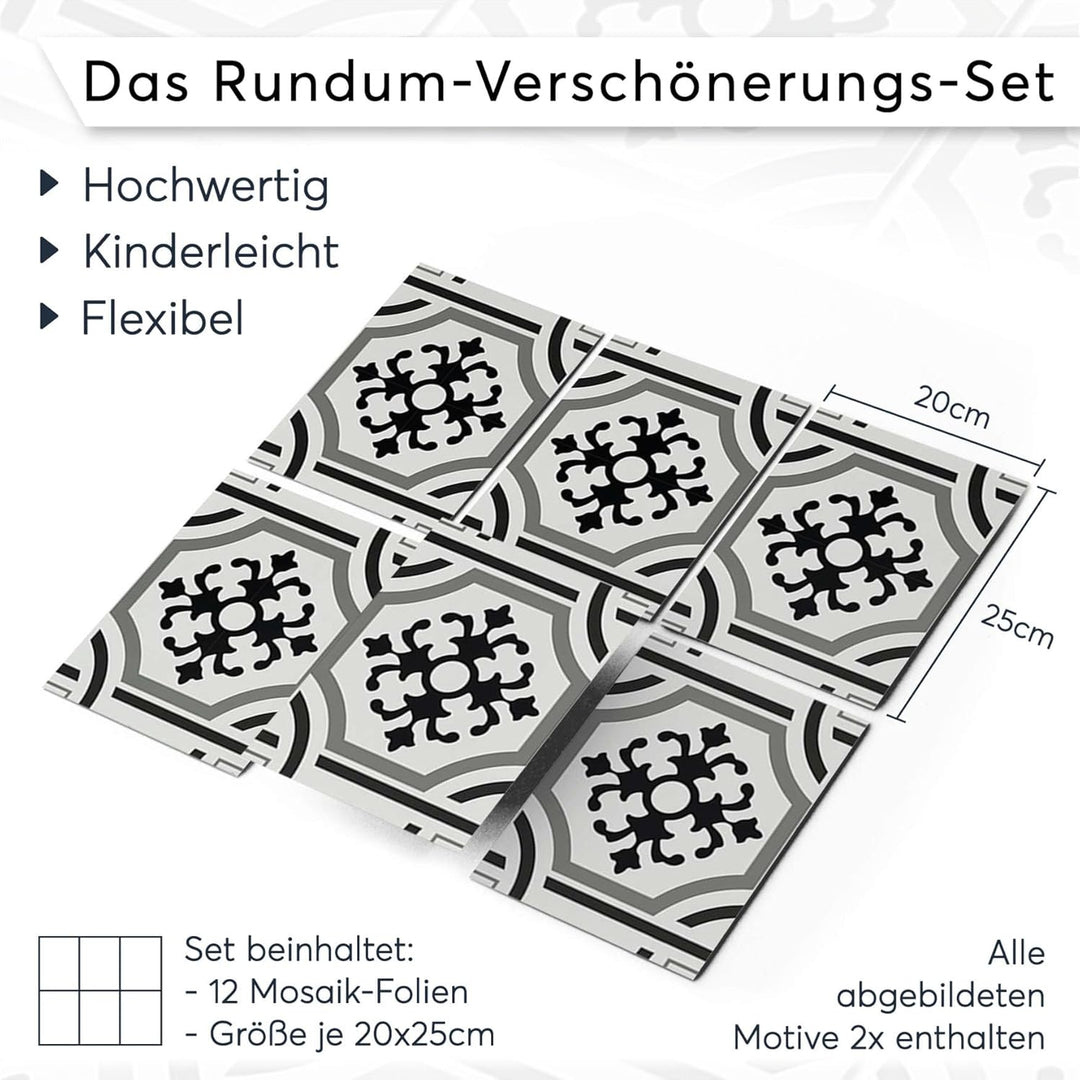 CREATISTO Mosaik Klebefliesen Stickerfliesen Fliesenfolie - Klebefolie Aufkleber für Wand-Fliesen I