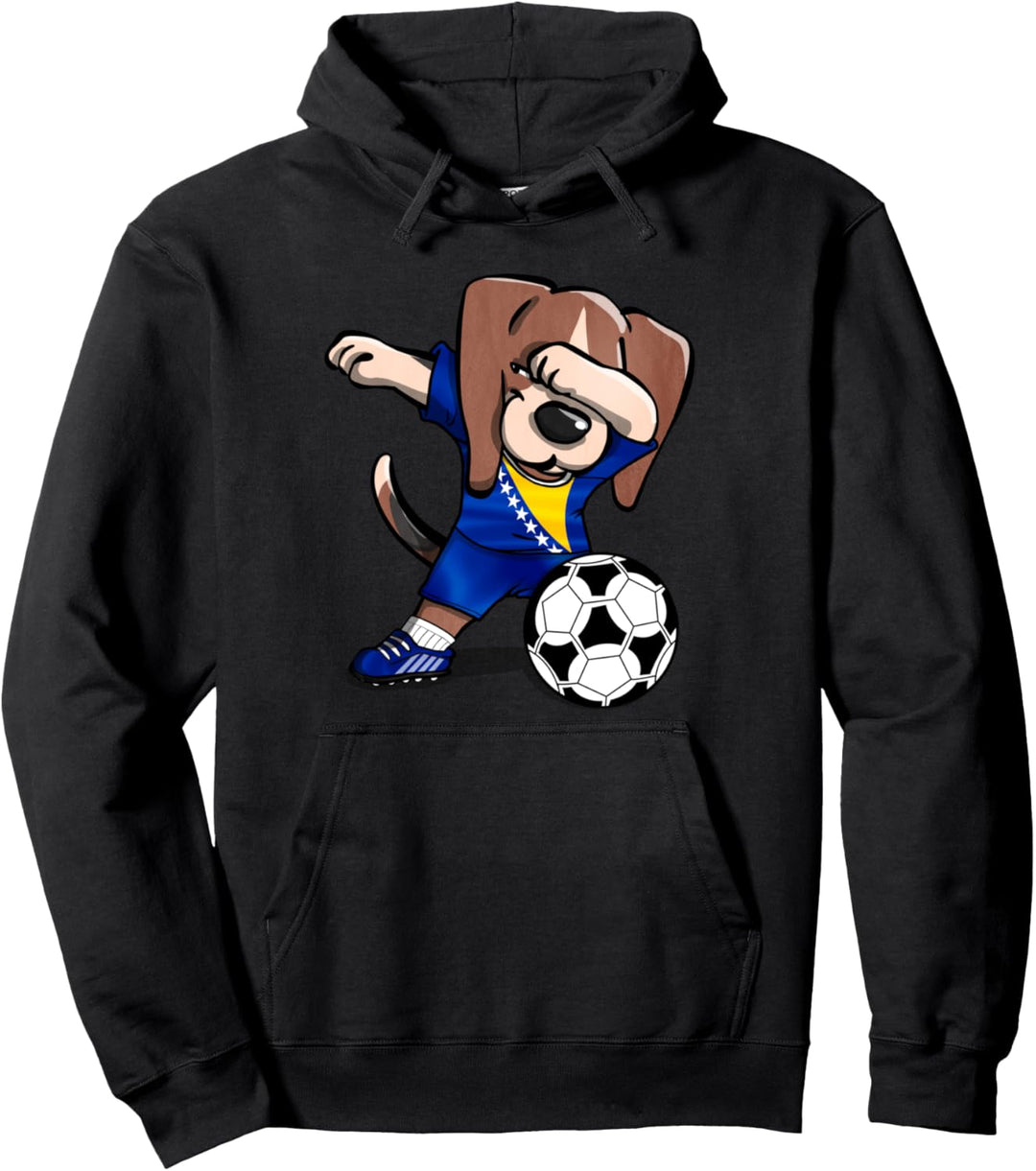Tupfen Beagle Bosnien Herzegowina Fussball - Bosnische Flagge Pullover Hoodie
