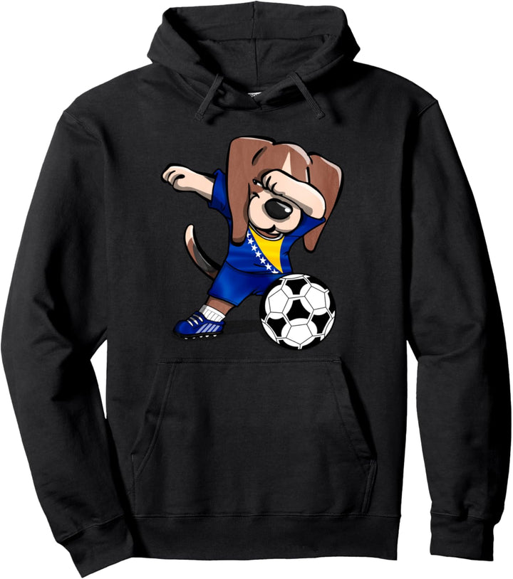 Tupfen Beagle Bosnien Herzegowina Fussball - Bosnische Flagge Pullover Hoodie