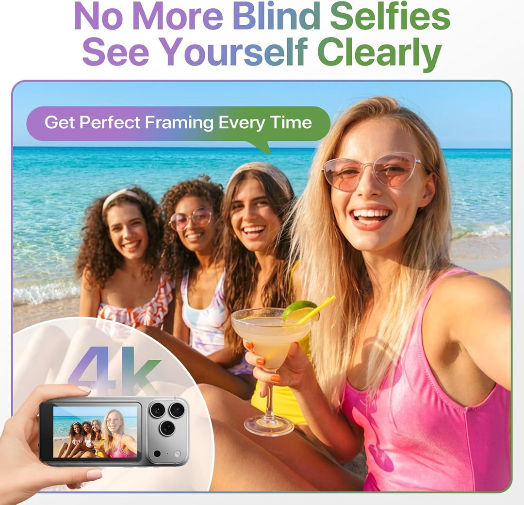 Moman Selfie Monitor Handy 3,97 Zoll Kabellos für Rückkamera | Kompatibel mit iPhone 7-17 &amp; Android,