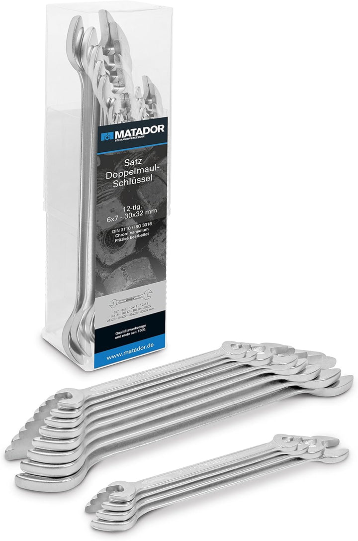 MATADOR Schraubwerkzeuge Doppelmaulschlüssel-Satz,12-teilig, 0100 9120, 6 x 7-30 x 32 MM 6 x 7 - 30