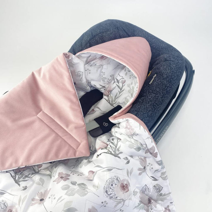 BABEES Einschlagdecke für Babyschale Autositz, Universal, Frühling Sommer Minky Baby Decke mit Klett