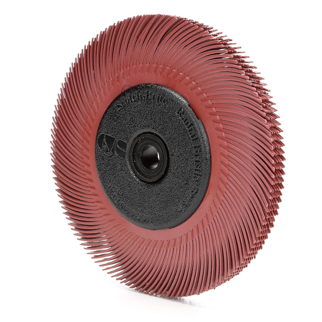 3M 33213 Scotch-Brite Radial Bristle Brush BB-ZB mit Adapter, P220, Typ C, 152,4 mm, 12,7 mm, Rot