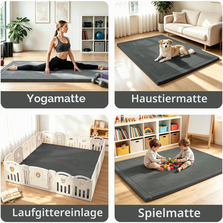 Capslpad Krabbelmatte Baby 200x150x2.5 cm Wolkenweiche Spielmatte Baby mit Hochwertigem Memory-Schau