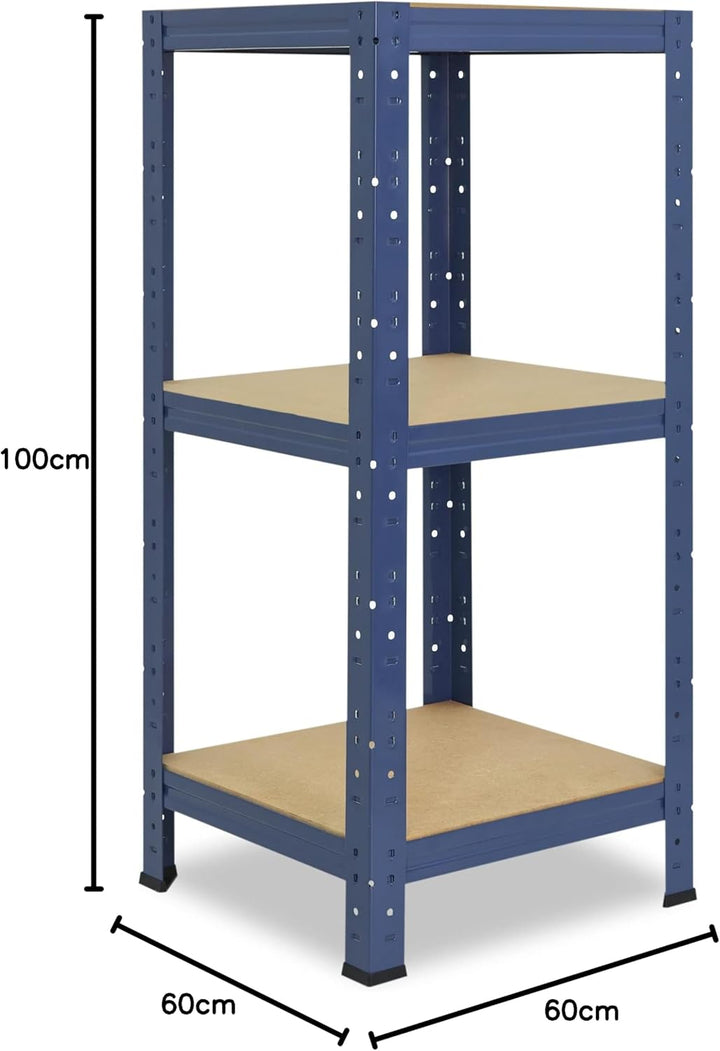 shelfplaza® 100x60x60cm Home Schwerlastregal blau/Metallregal mit 3 Böden/Kellerregal Metall, Garage