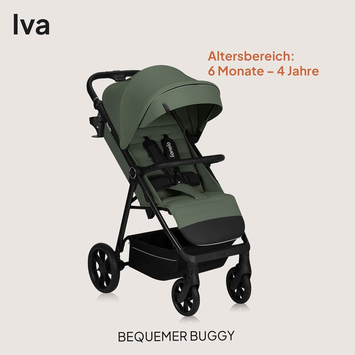 LIONELO IVA Buggy bis zu 22 kg von 6 Monaten bis 4 Jahre Schwenkbare 360° Räder Volle Stossdämpfung