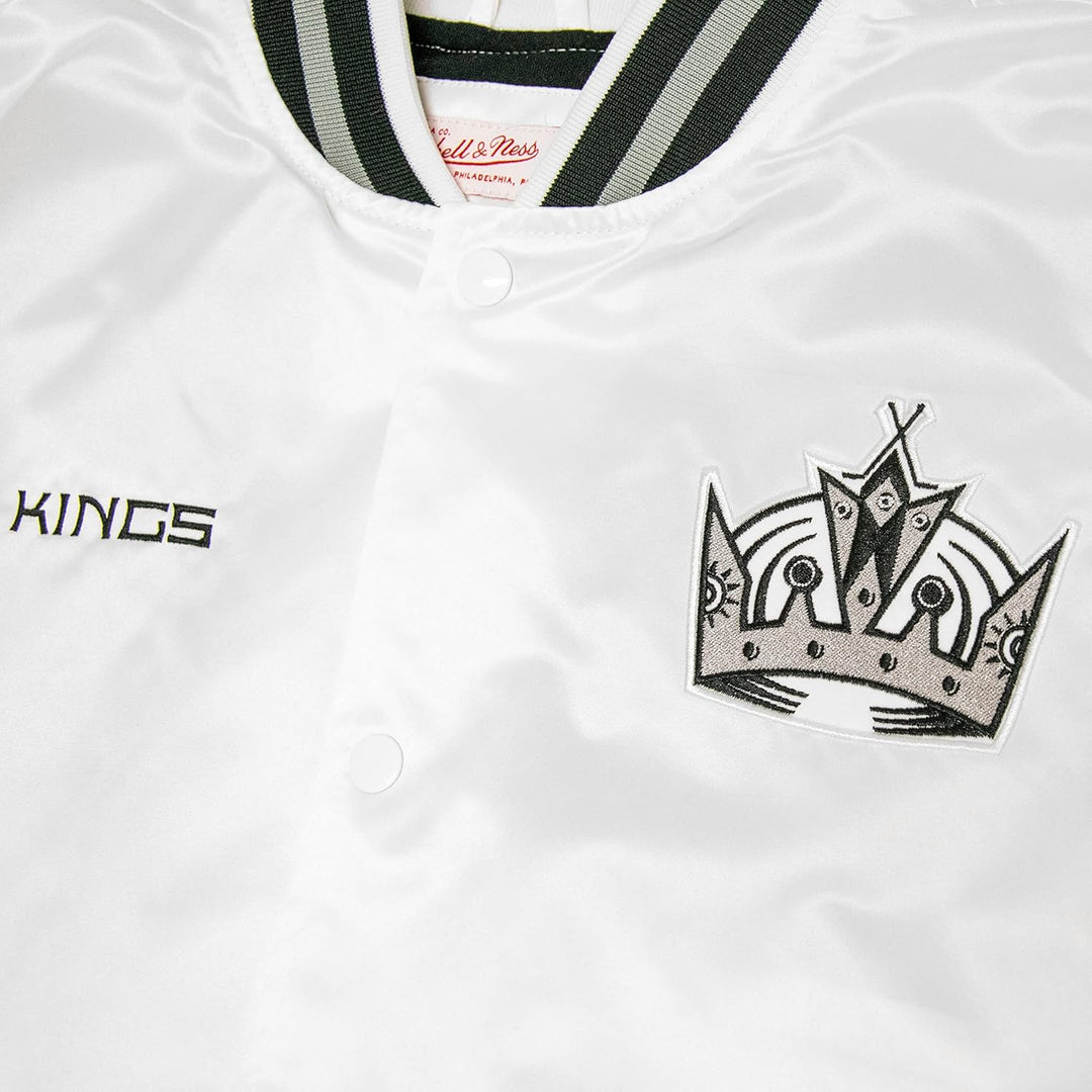 Mitchell & Ness NBA Hometown LW Satin Jacket, White M White, Los Angeles Kings, M White, Los Angeles
