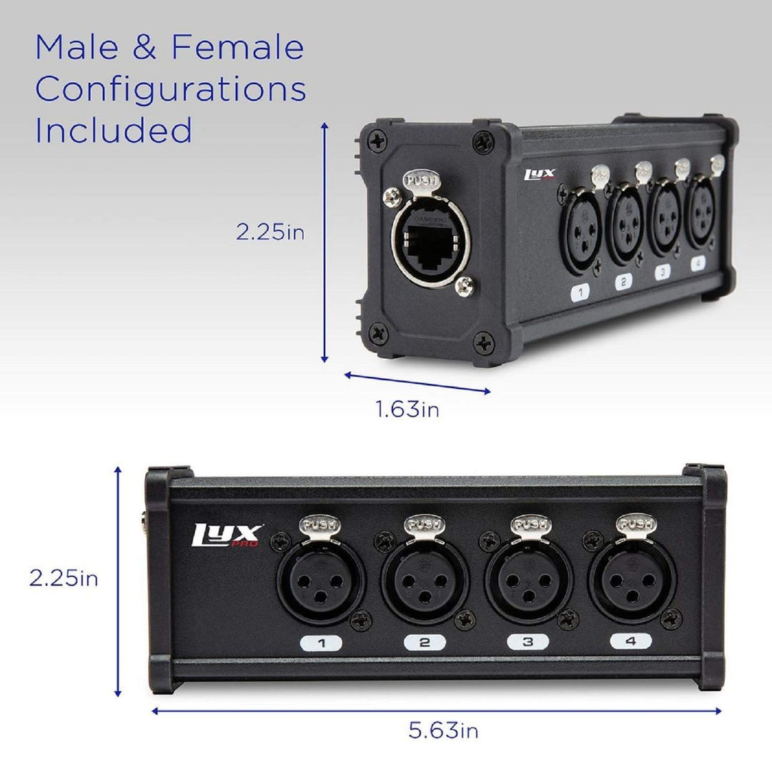 LyxPro 4-Kanal 3-Pin Multi Netzwerk XLR Kabel Breakout für Bühnen-Tonbeleuchtung und Aufnahmestudio-
