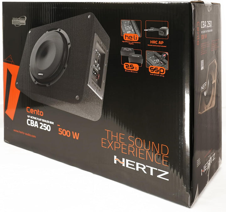 Hertz CBA 250 – 250-mm Aktiv-Subwoofer in Bassreflexgehäuse, 500W Peak, integrierter Class-AB-Verstä