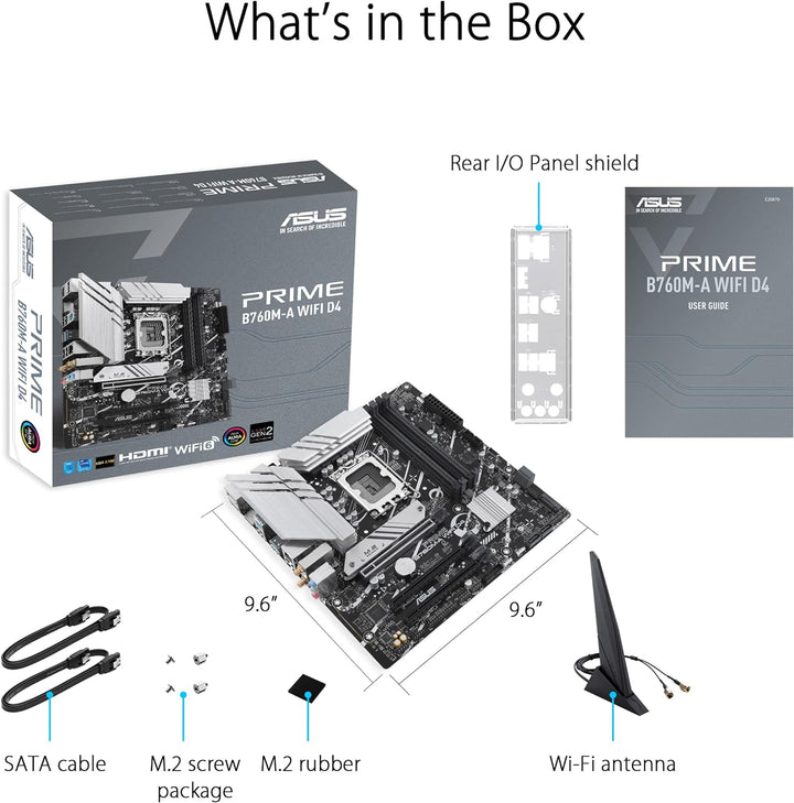 ASUS PRIME B760M-A WIFI D4 Gaming Mainboard Sockel Intel LGA 1700 (Intel B760, mATX, DDR4 Speicher,