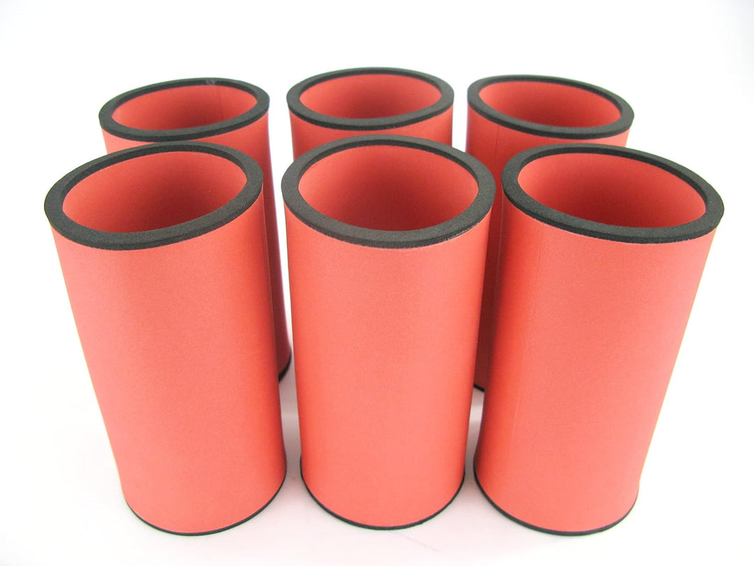 6 hochwertige Qualitätskühler aus 5-6 mm dickem Neopren für 0.5L Flaschen in den Farben Schwarz Gelb