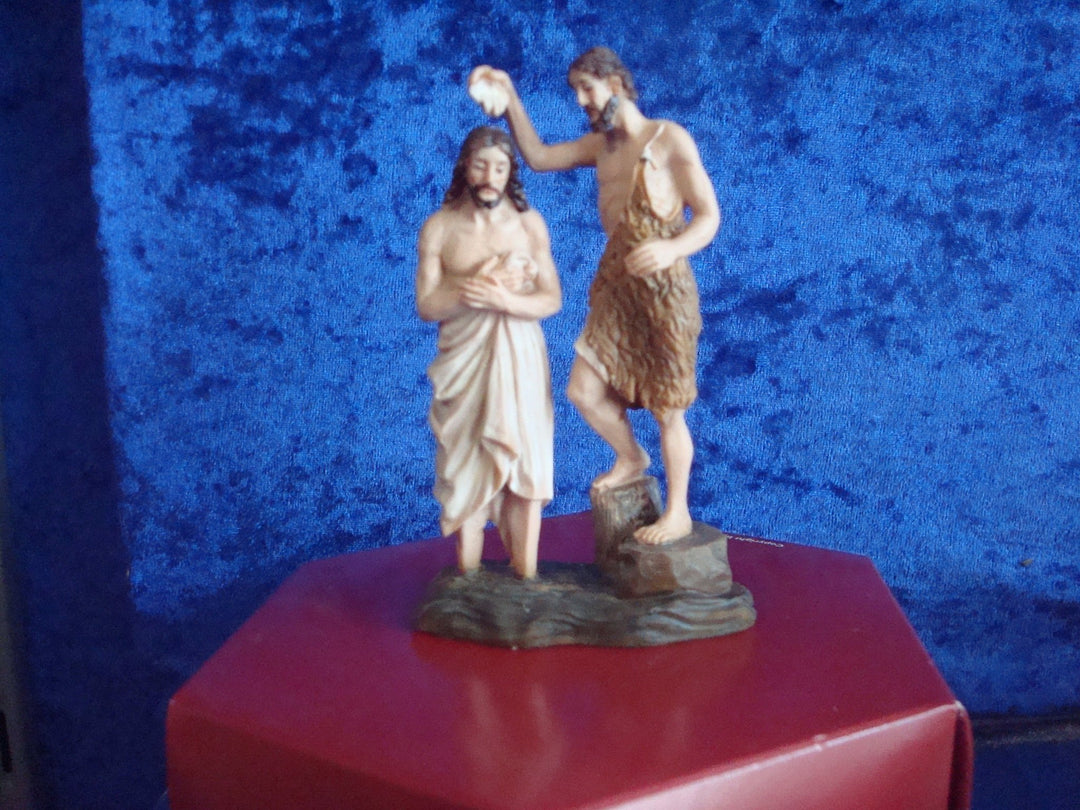 Passionsfiguren Taufe, Hähe 9 cm, Jesus mit Johannes, dem Täufer