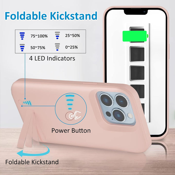 Gladgogo Akku Hülle für iPhone 13 Pro Max/12 Pro Max, [6800 mAh] Zusatzakku Battery Case Akkuhülle M