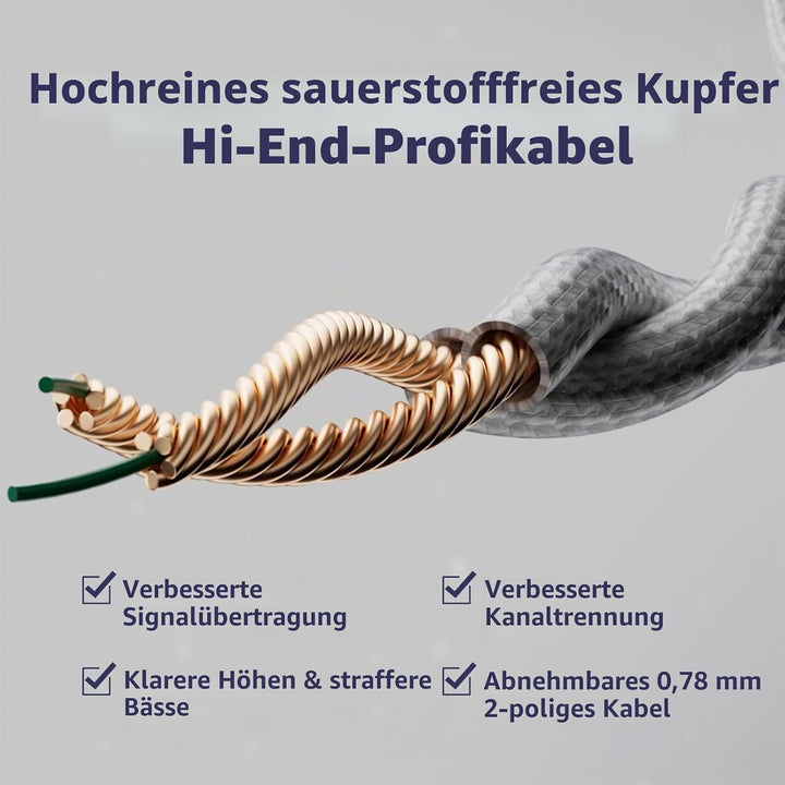 Hidizs ST2 Pro USB-C-Kopfhörer, kabelgebunden, Dual-Magnetschaltung, 10 mm Dynamik-Treiber, In-Ear-M